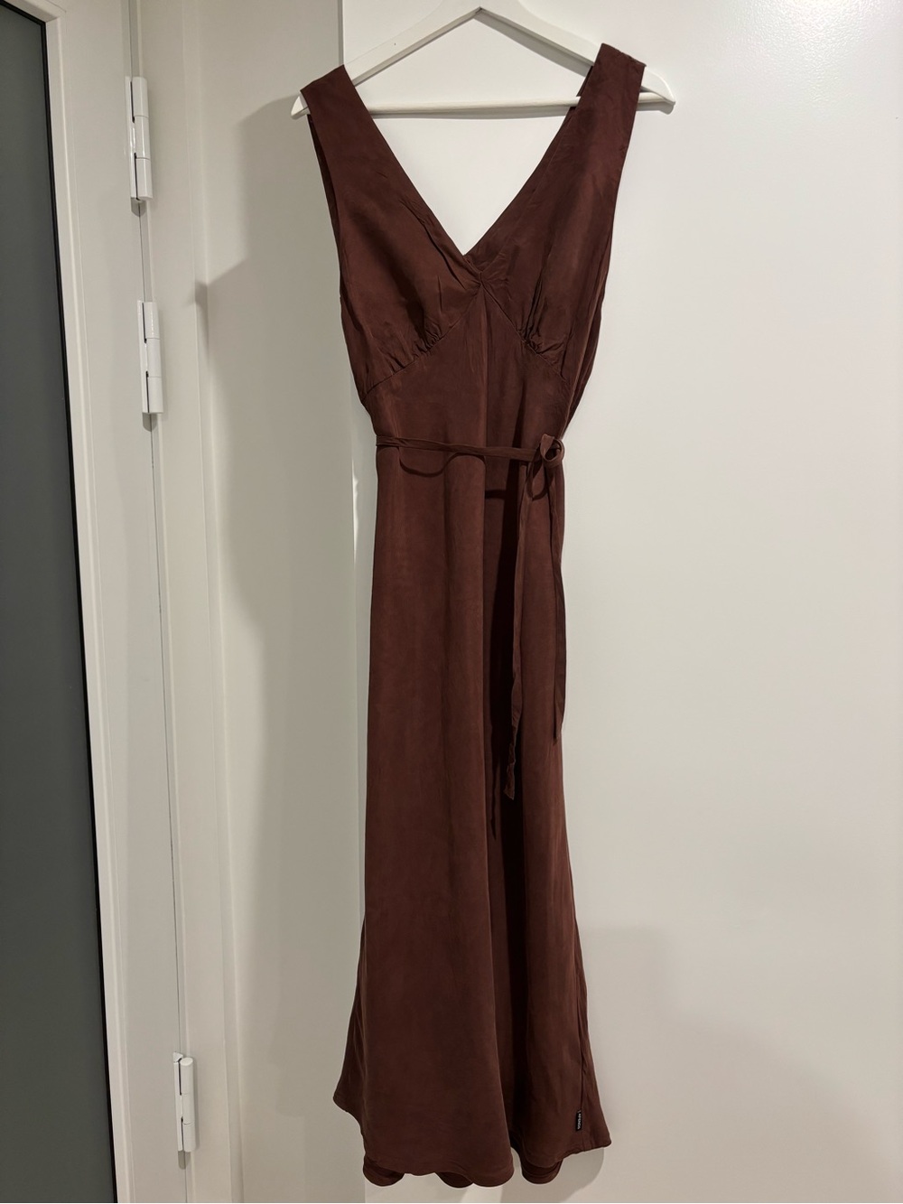 AFENDS Gia Cupro V-Neck Sleeveless Maxi Dress